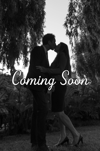 man and woman kiss with text saying coming soon